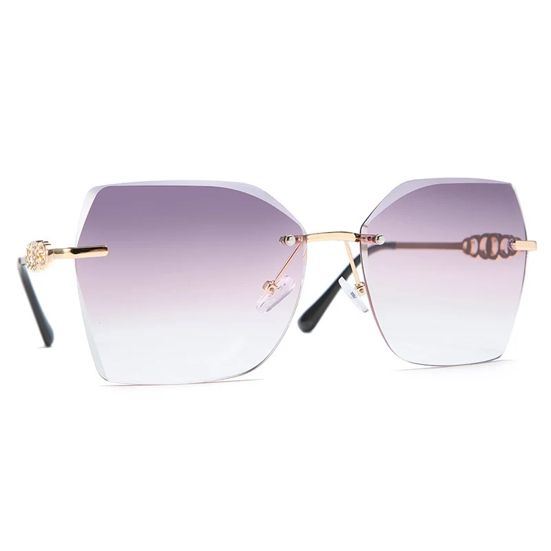 

Retro Rimless Sunglasses Women Oversize Stone Eyeglasses UV400 Square Male Eyewear Vintage Goggles Shades Oculos Gafas 7053DF