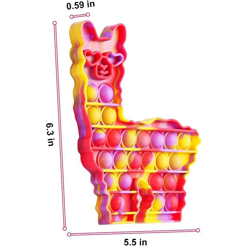 

Rainbow Alpaca Llama Stress Toys Mini Pop FidgetPush It Bubble Antistress Toys Adult Children Stress Relief Sensory Toy