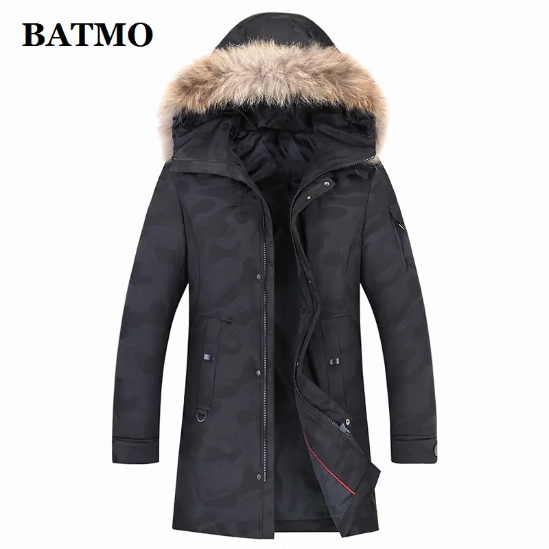 

BATMO 80% white duck down hooded jackets men,men's winter raccoon fur collars hooded jackets,hooded coat men,88032