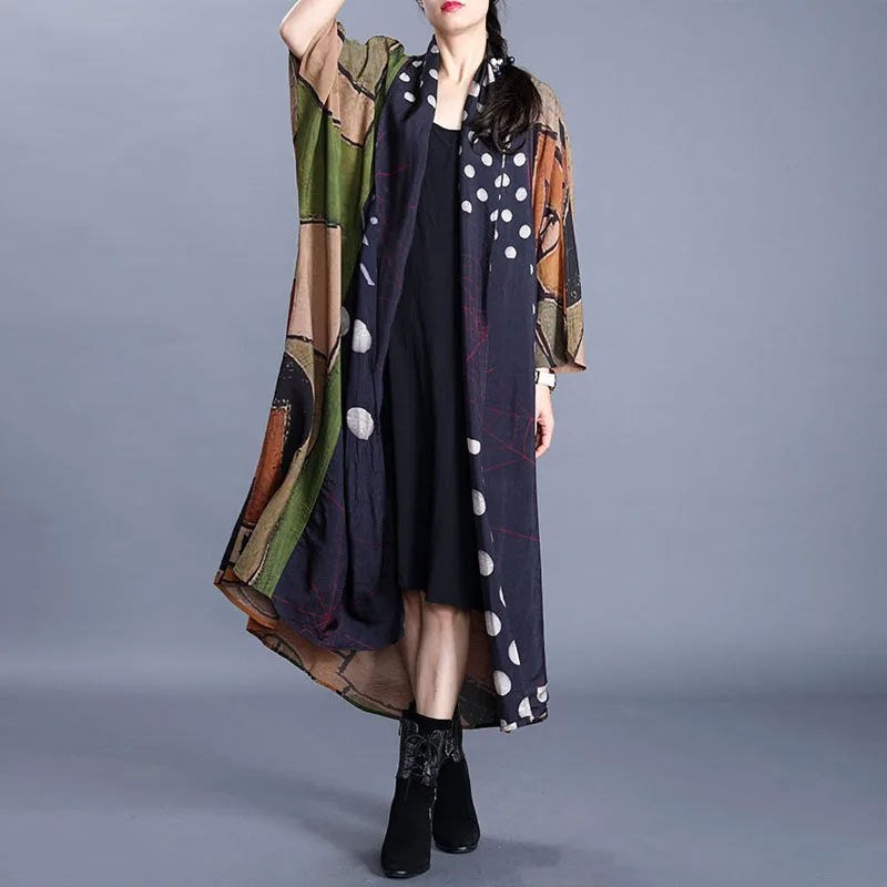 Женский кардиган с цветочным принтом Johnature весеннее пальто-кардиган размера плюс