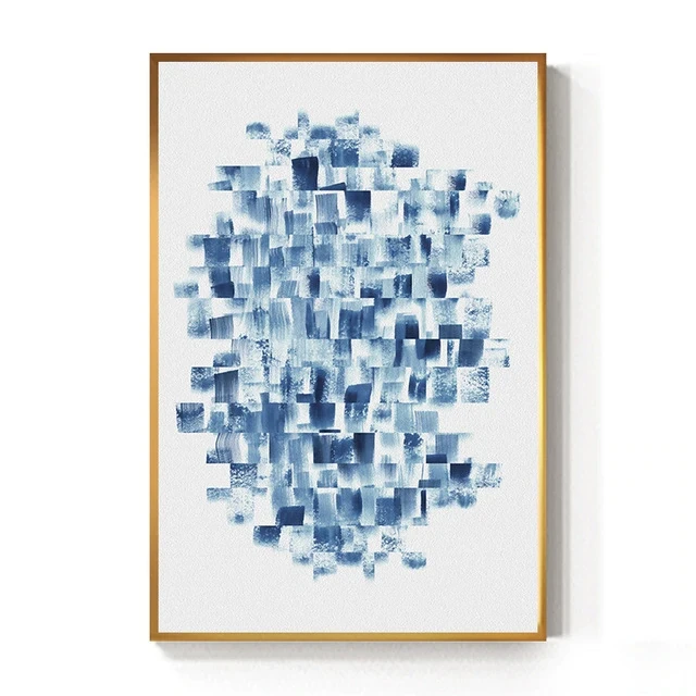 Wall Art Nordic Стиль украшения дома модульная фотографии современный минимализм абстрактный синий Темно-синие картина, напечатанная на холсте Плакаты - Цвет: Nordic 06 HE3268