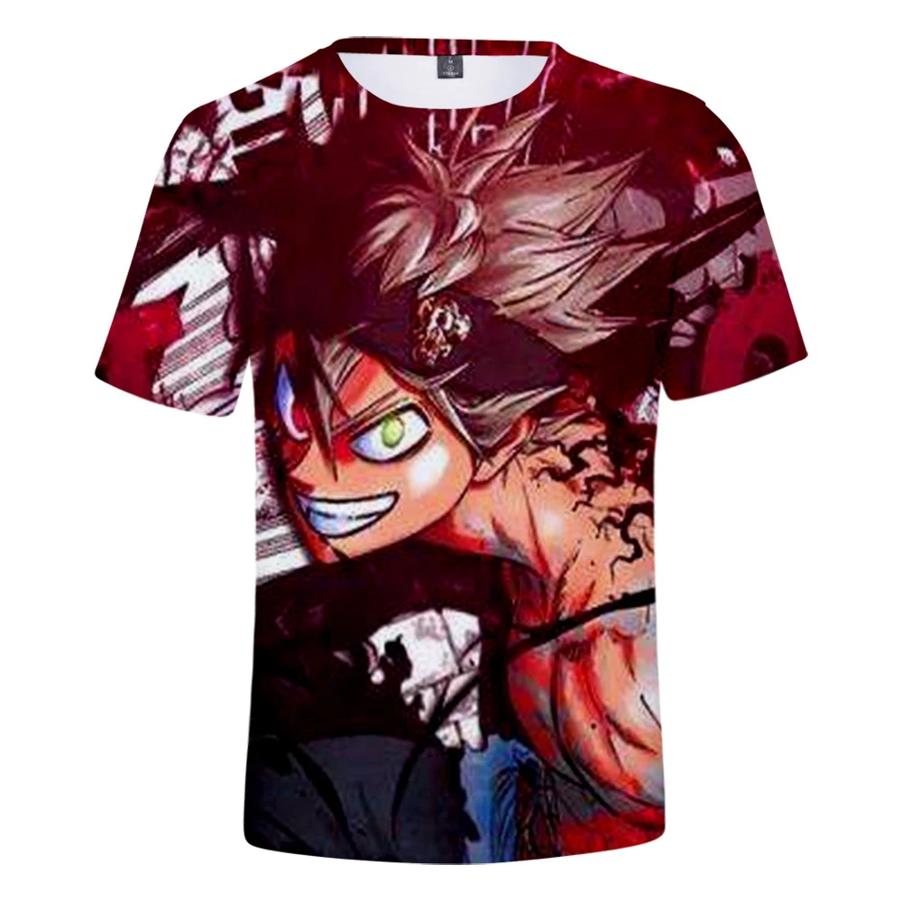 Футболка с черным клевером Спортивная футболка 3D принтом для мужчин и женщин