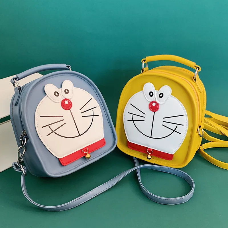 

21cm Cartoon Cute Doraemon Plush Backpack Kids Schoolbag Soft Anime Doll Cats Toys for Girls Boys Crossbody Bag Birthday Gift