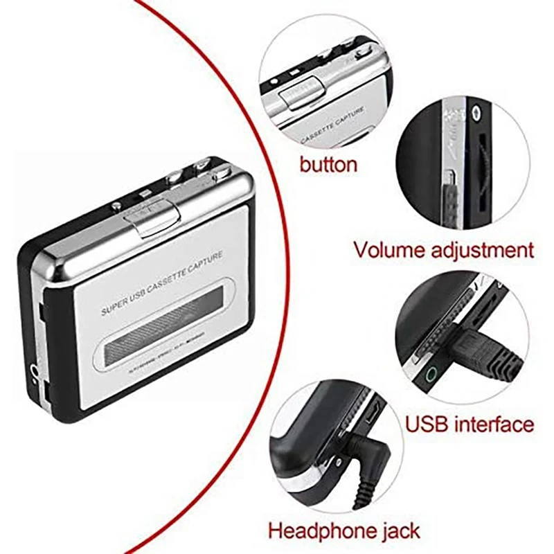 Кассетный плеер USB 2 0 портативный аудиомагнитофон Walkman MP3 конвертер