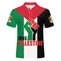 ogkb men summer free palestine polo shirt 3d palestine flag printed casual short sleeve mens polos breathable oversize tops 6xl
