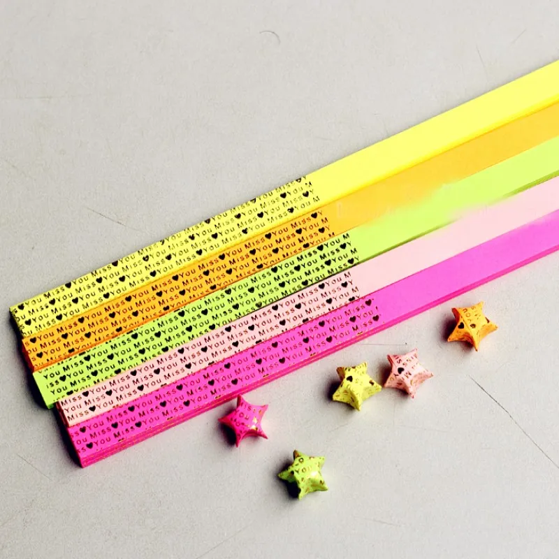 Бумажные полоски для оригами сделай сам с принтом Счастливая звезда | Дом и сад