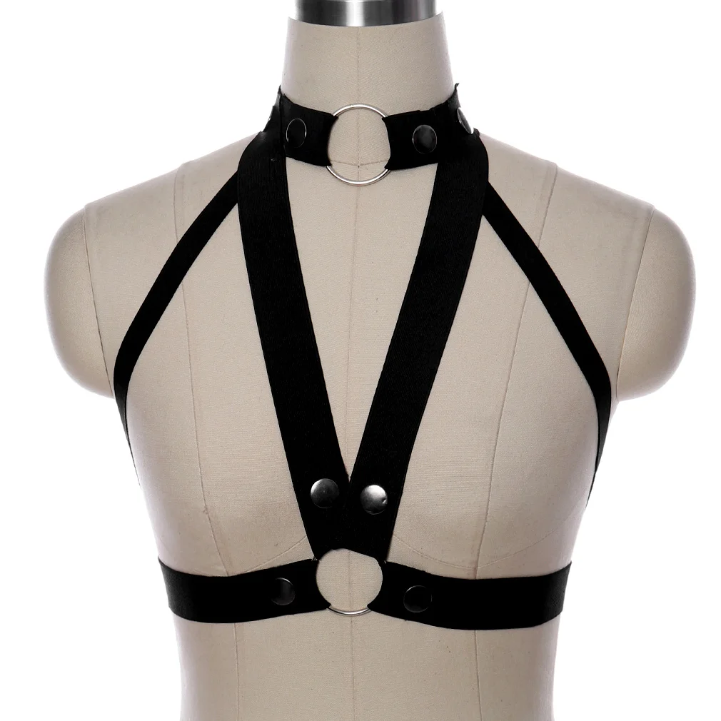 Body Bondage Harness Cage Bra Sexy Punk Goth Lingerie For Women Top Plus Size Festival Rave Wear Garters Adjust | Женская одежда