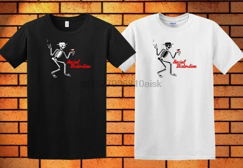 Новая футболка с логотипом Social Distortion мужская черно-белая рубашка короткими