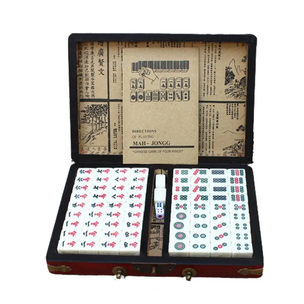 

Mahjong 146 Tiles Scratch-resistant Mini Size Melamine Chinese Mahjong for Home