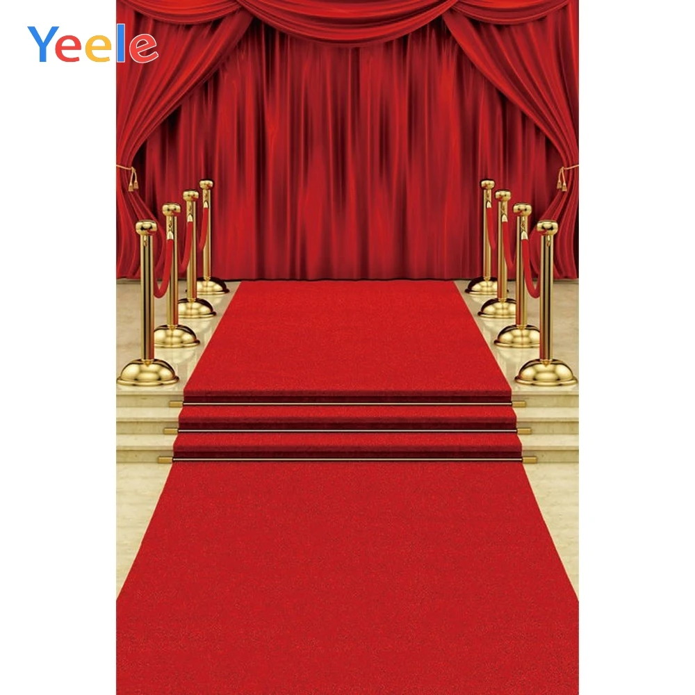 Виниловый фон для фотосъемки в фотостудии с изображением красной ковровой