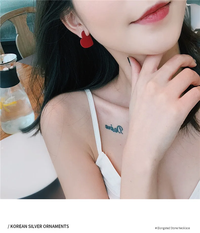 

Heart Earrings earrings personality Alloy paint Cool girl cute gilt earrings 2021 Fashion