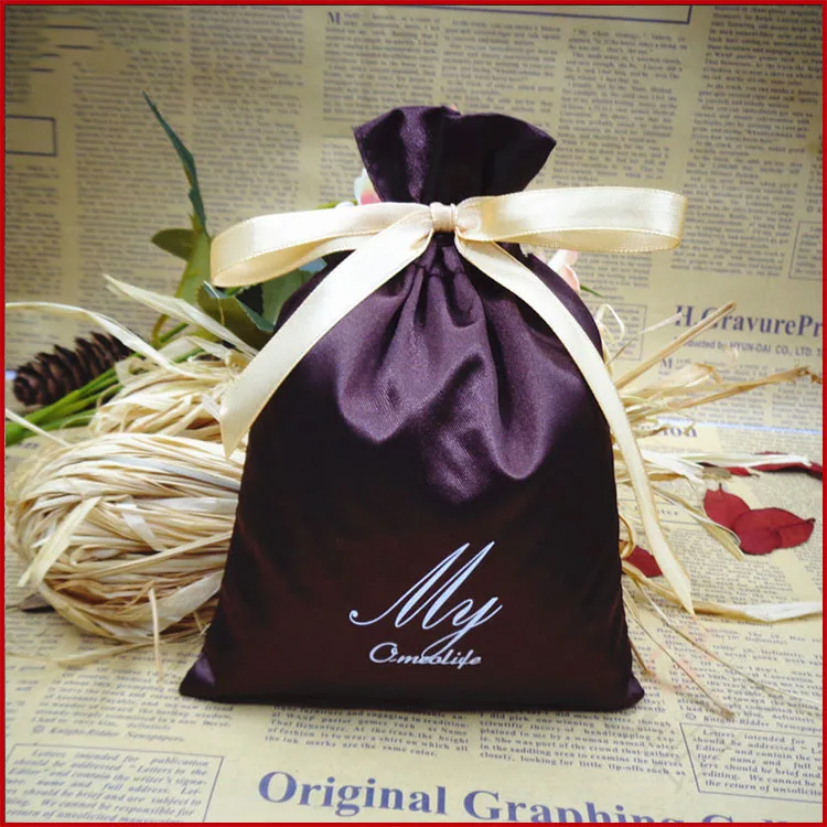 Шелковые подарочные пакеты с лентой 10 шт. | Украшения и аксессуары