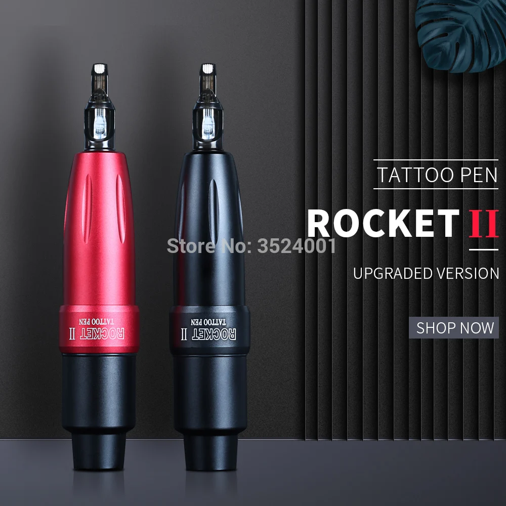 Обновленная версия Rocket Tattoo Pen II поколения Мощный Тихий Гибридный автоматический мотор алюминиевый сплав татуировки
