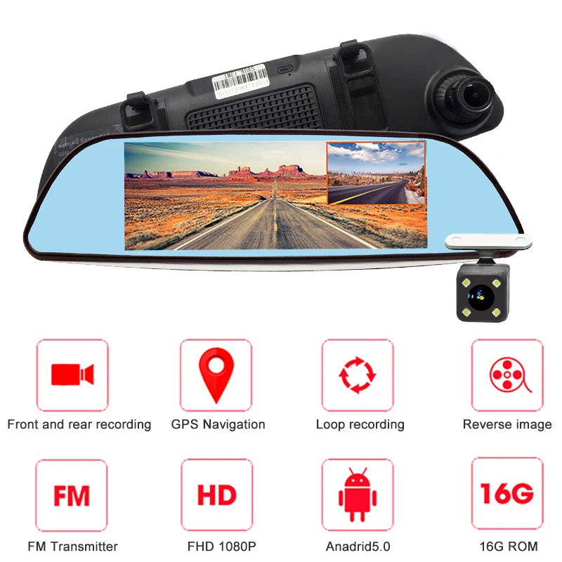 Bluavido 4G ADAS Android DVR " зеркало заднего вида gps Автомобильный видеорегистратор FHD 1080P видеорегистратор с камерой заднего вида WiFi Live monitor