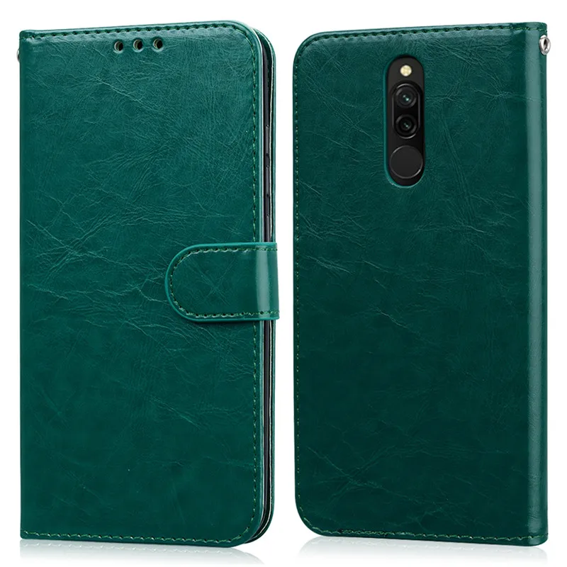 Green Xiaomi Redmi 8 чехол Redmi 8 чехол мягкий силиконовый кожаный бумажник флип-чехол для Xiaomi Redmi 8 Redmi8 чехол для телефона держатель для карт Fundas - Цвет: Green