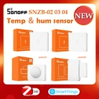 2-10 шт. SONOFF Zigbee датчик температуры и влажности SNZB-02 SNZN-03 04 eWeLink приложение монитор ZBBridge работа с Alexa Google Home