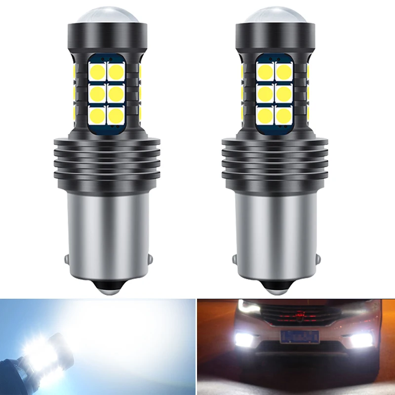 Светодиодный фонарь BA15S P21W 2x1156 светодиодный дневный ходовой светильник 27SMD 2835 для