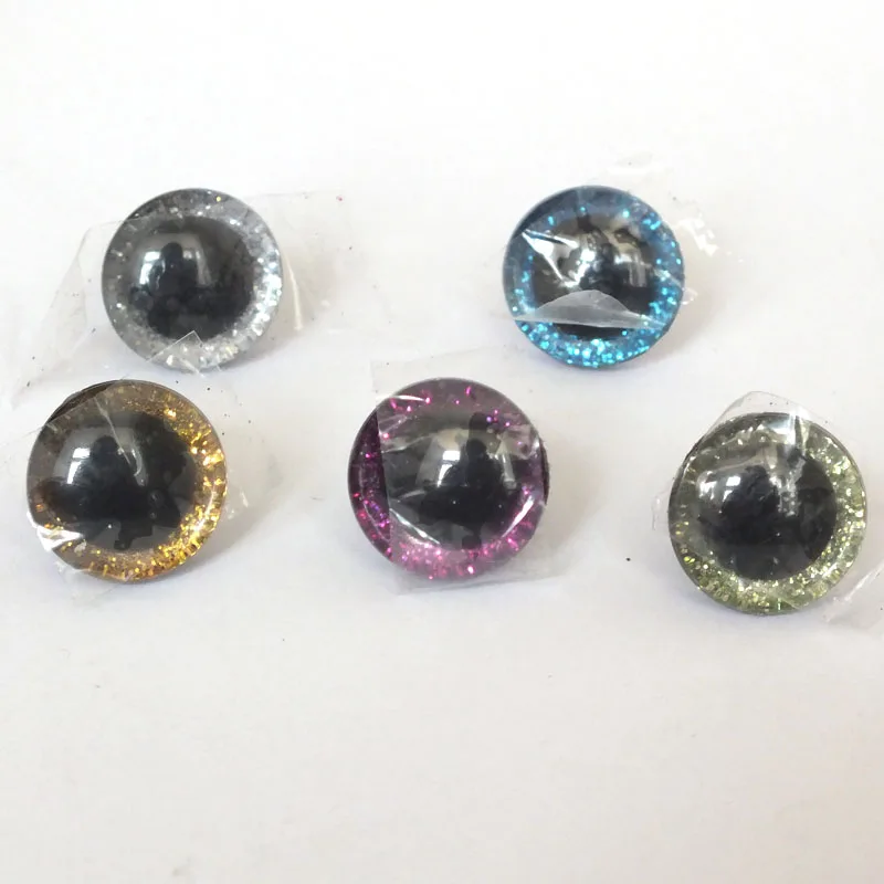 50 unids/lote de art&iacute;culos nuevos de 16mm/20mm/25mm, Ojos de juguete de seguridad con purpurina de pl&aacute;stico trapezoidal + arandela blanca para mu&ntilde;eca diy-4