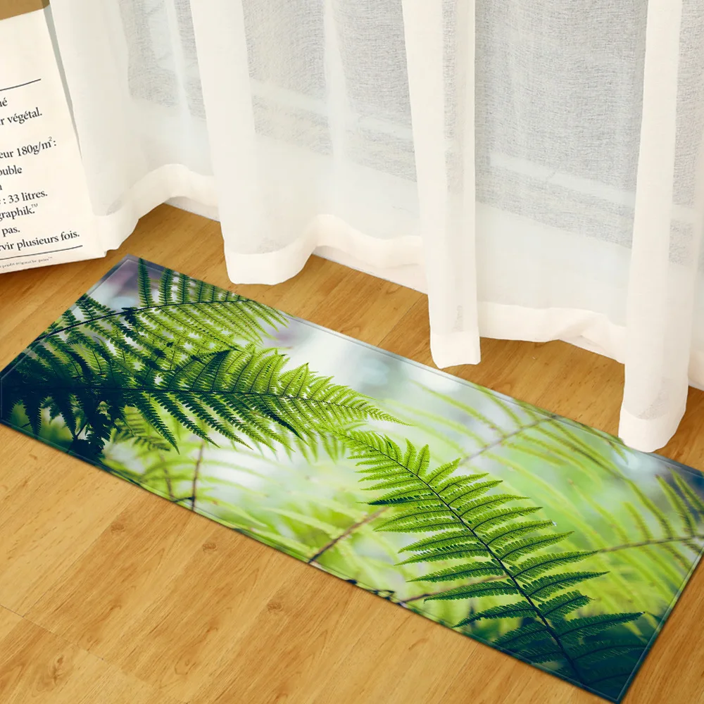 

Kitchen Carpet Plant Pattern Entrance Doormat Home Bedroom Children Floor Decoration Rugs Bathroom Balcony Hallway Anti-Slip Mat