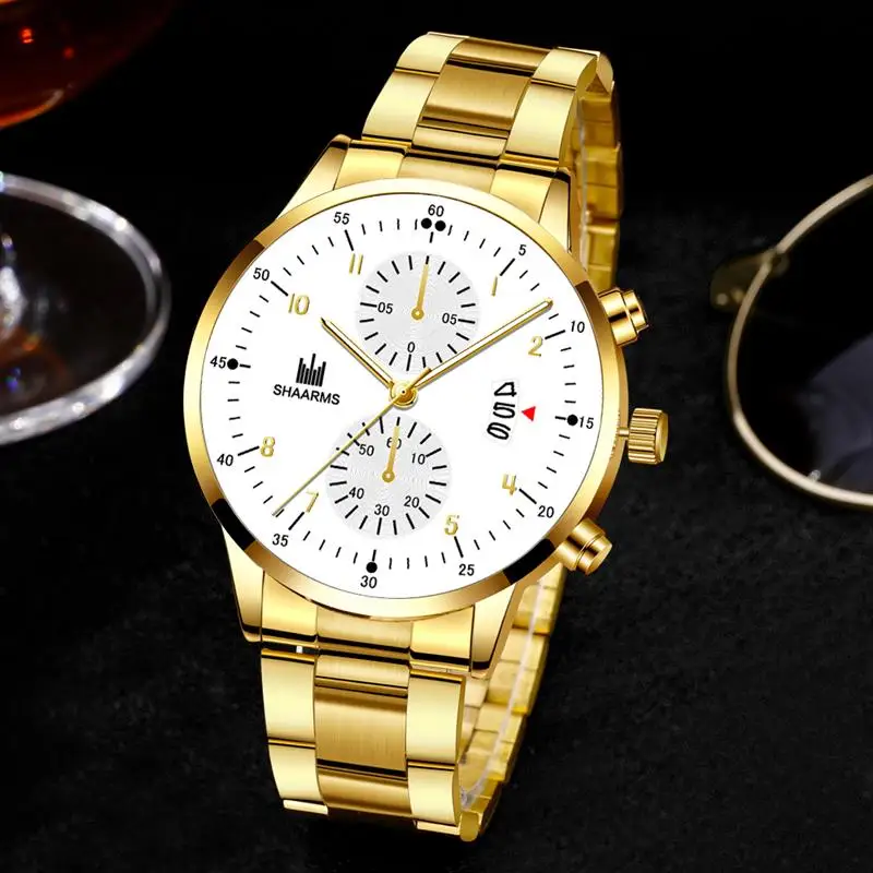 2019 Мужские Роскошные наручные часы с ремешком из нержавеющей стали кварцевые