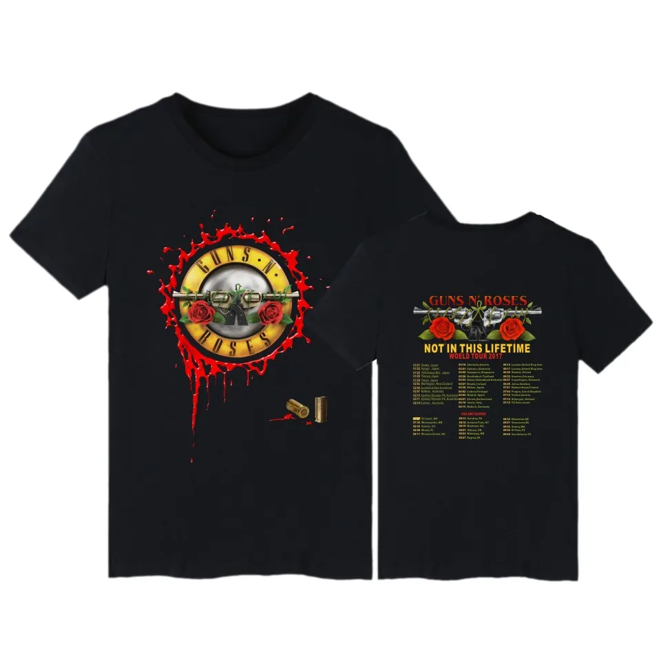 hot sale men brand t shirt summer cotton tshirt guns n roses bullet logo black mens graphic t shirt hip hop plus size free global shipping
