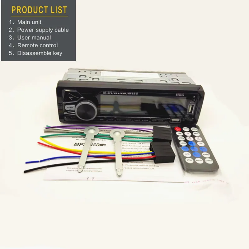 New 1 DIN 12V Car MP3 Player Bluetooth Handfree Stereo FM Radio Support 7 Color LED Lights Dual USB/TF with In Dash AUX Input | Автомобили