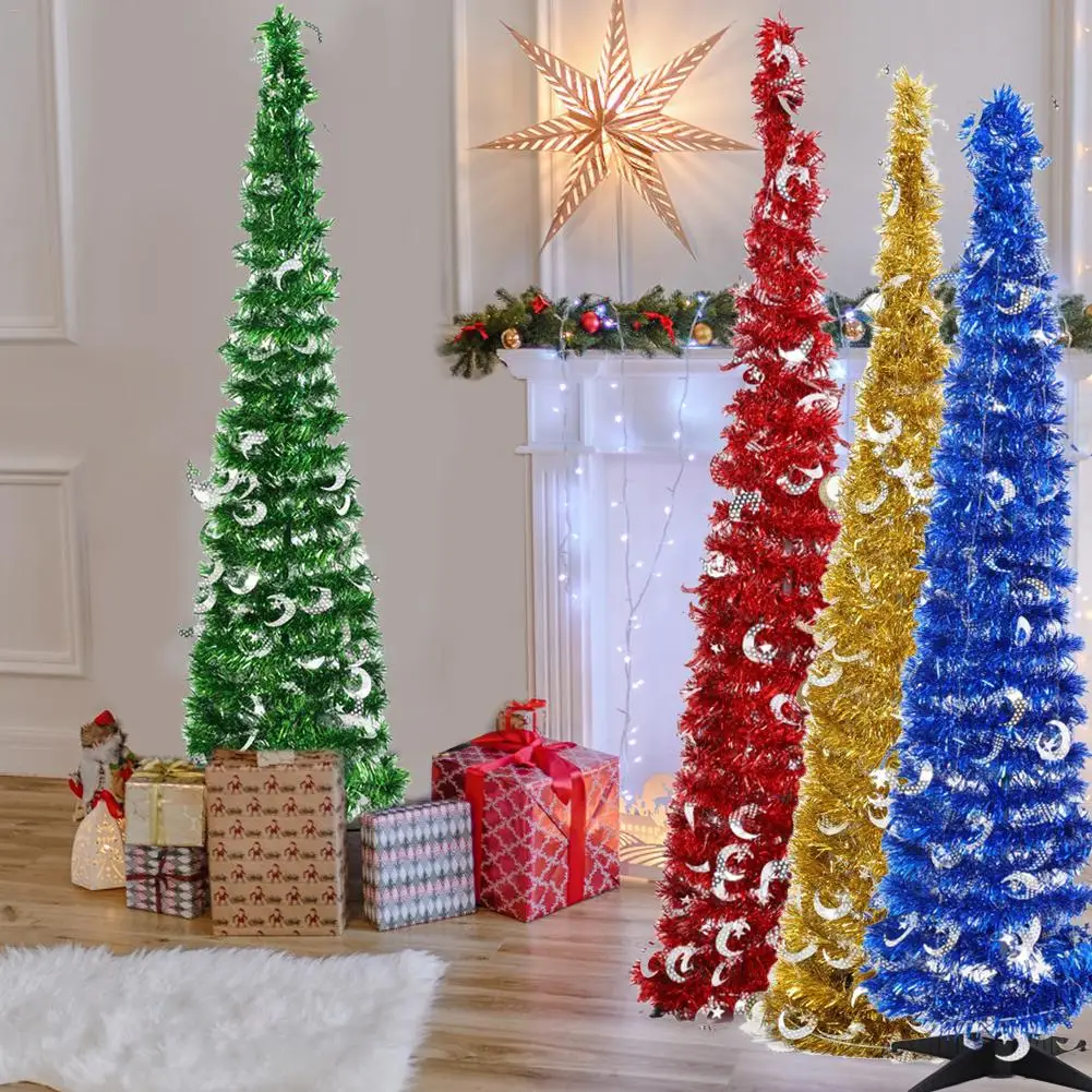 

1.5m Tops Christmas Tree Moon Christmas Tree Creative Christmas Item Retractable Folding Christmas Tree Party Christmas Ornament