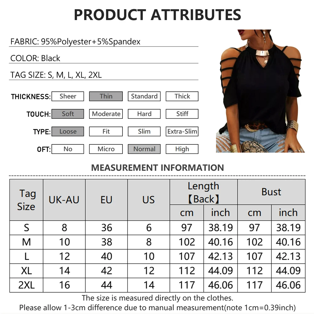 

Black Fashion Hollow Shoulder Tops Collar Round Neck Summer Short Sleeve Hollow Out Sexy Blouse Party Female Ladies Tops D30
