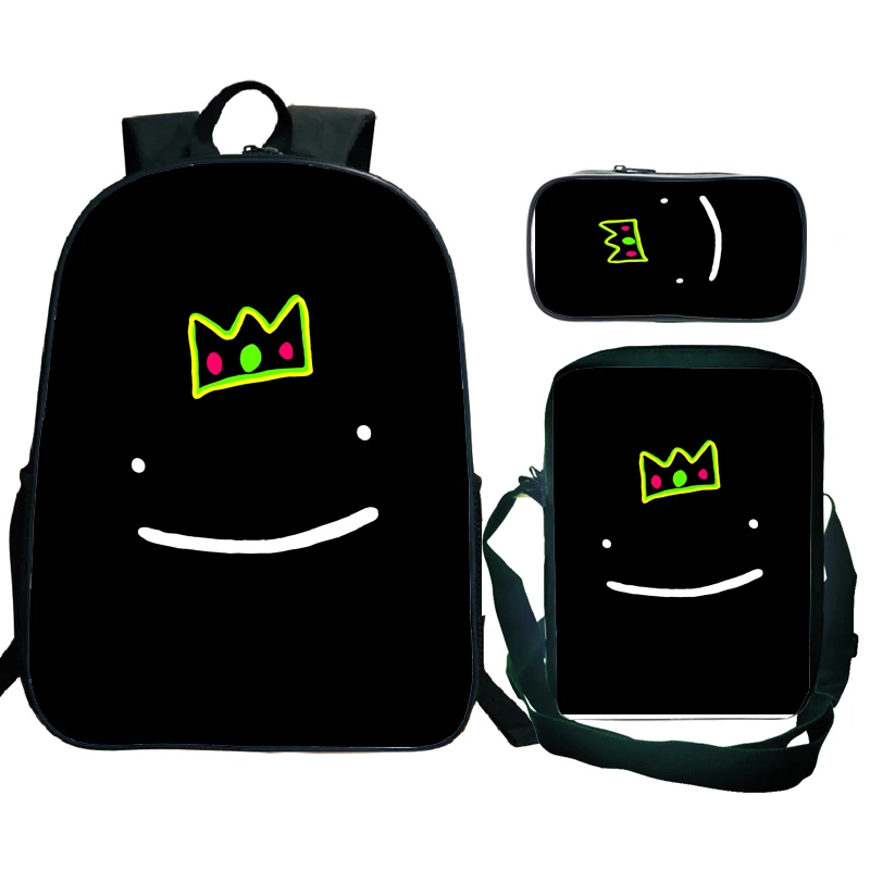 

Dream Merch Backpack 3 Pcs/set with Pencil Case Crossbody Bags Kids Dreamwastaken School Bags Boys Girls Teens Bagpacks