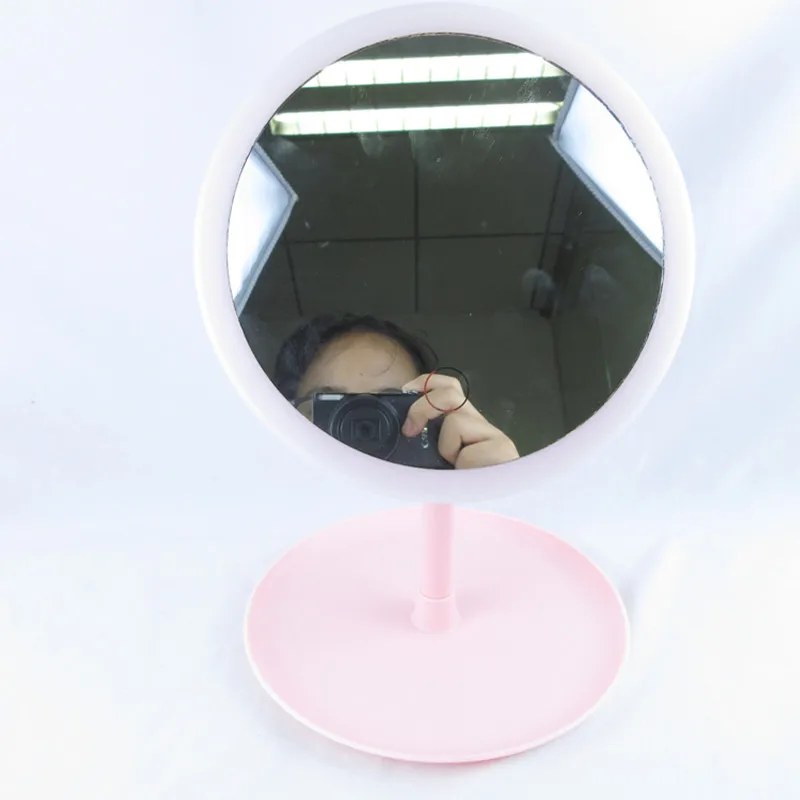 

Professional USB Rechargeable Makeup Mirror With LED Light Desktop Detachable Storage Base LED Touch Screen 40#1228