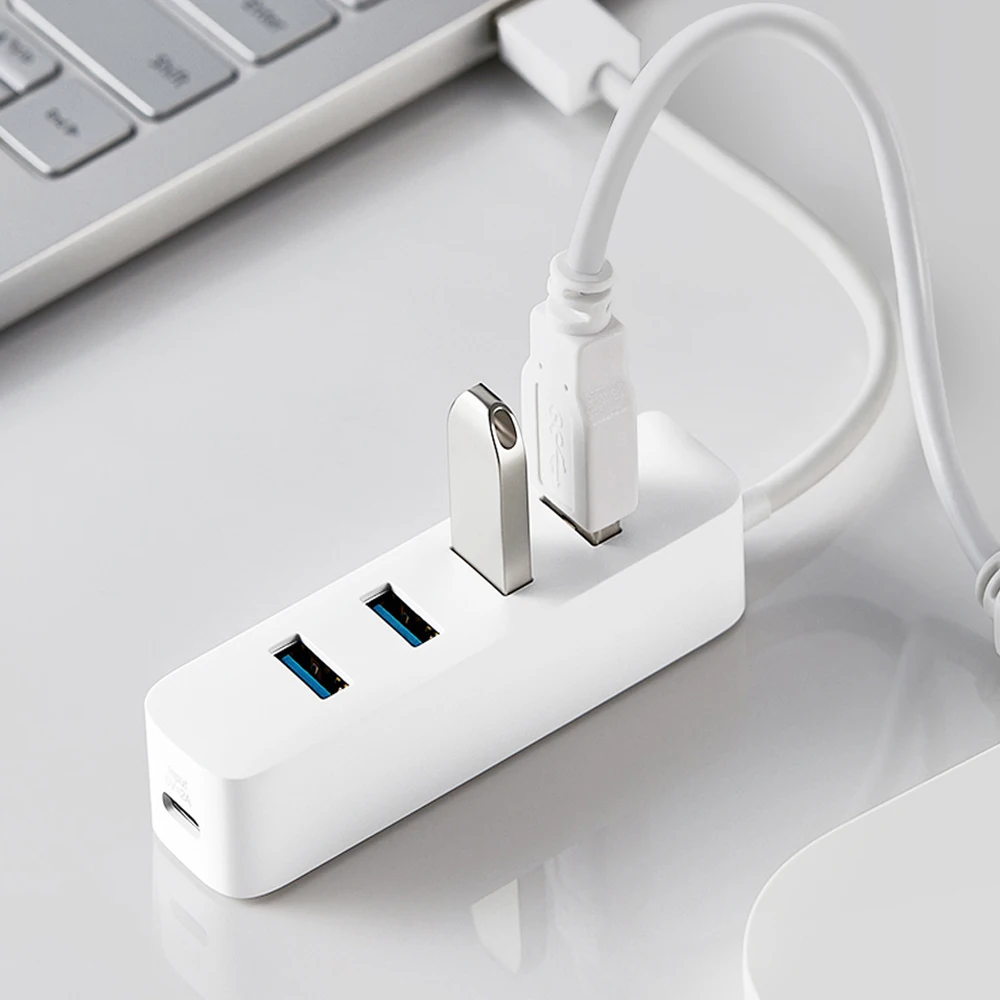 

Xiaomi USB3.0 Splitter 4 USB 3.0G High Speed Transmission USB-C External Power Support Windows Mac OS Android For Smart Home