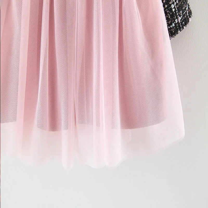 

Newborn Baby Girls Dress 2020 Autumn Winter New Girls Long-sleeved Mesh Splicing Dress Children Fashion Princess Dress 0-3 Years