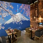 Настенная 3D фотобумага с креплением Сакура для Fuji, для японской кухни, гостиницы, суши, ресторана, Izakaya, декоративный фон, Настенная 3D Бумага