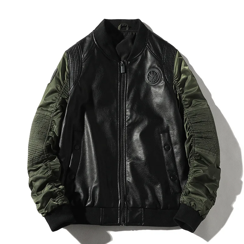 Мужская куртка бомбер из искусственной кожи Ma 1 летная пилот ВВС мужские кожаные