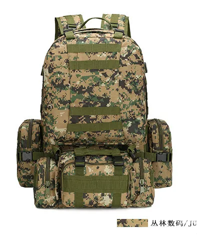 Jungle digital 50л открытый Рюкзак Molle военный тактический рюкзак Спортивная Сумка Водонепроницаемый походный рюкзак для путешествий - Цвет: Jungle digital