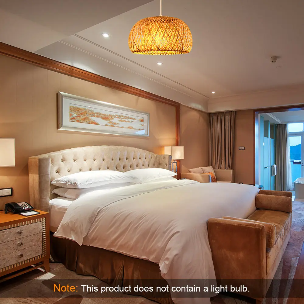 Лидер продаж лампа из ротанга ручной работы Бамбуковая люстра в стиле ретро для