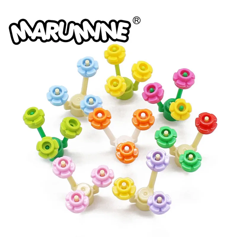 Marumine 100 шт. строительные блоки MOC детали для цветочного дерева совместимые с 24866