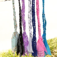 aensoa bohemia colorful bandana necklace for women men handmade braided long fabric necklaces friendship jewelry 2022