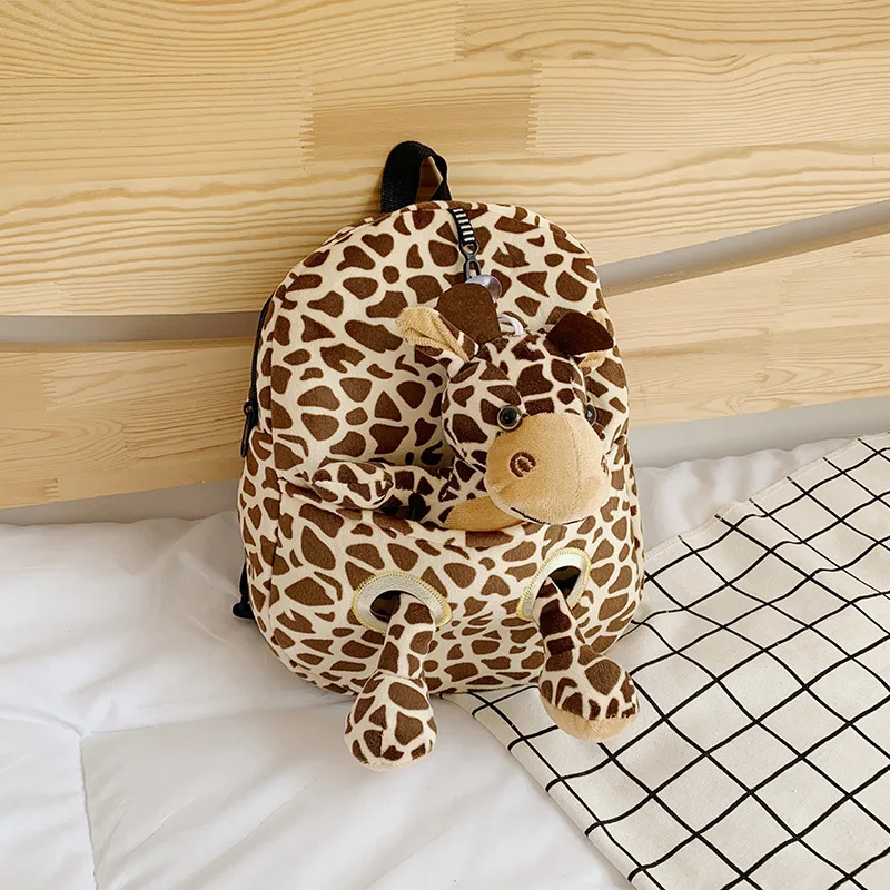 

Toddler Backpack Lovely Animal Plush Shoulder Bag Lion Flamingo Tiger Giraffe Cartoon Travel Bag School Bag Gifts for Boys Girls