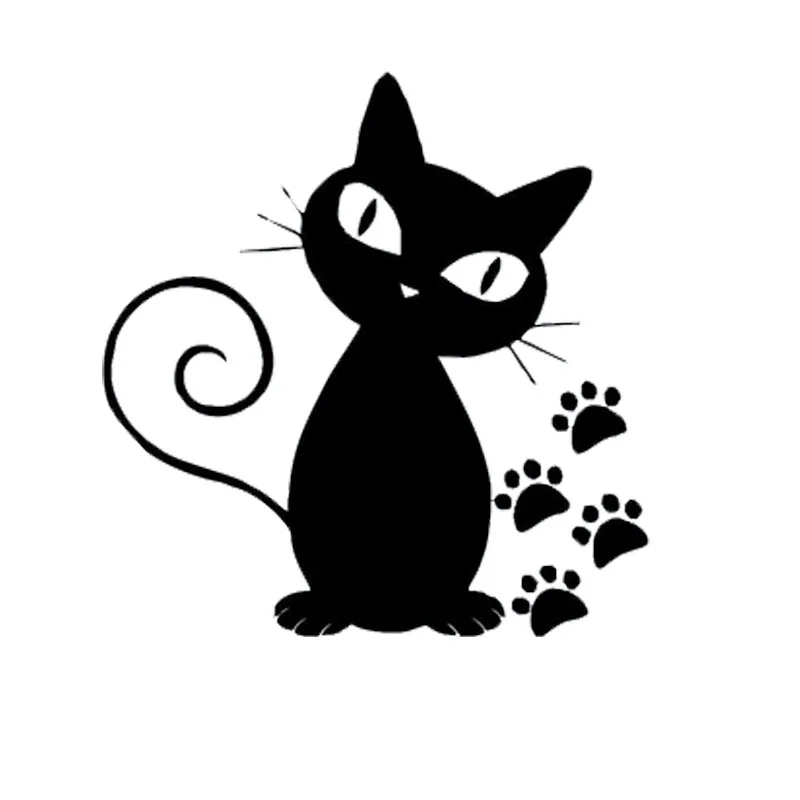 

Cute Cat Paw Print Personality Cartoon Car Sticker PVC Body Exterior Accessories Motorcycle Laptop Decoration Classic Auto Decal