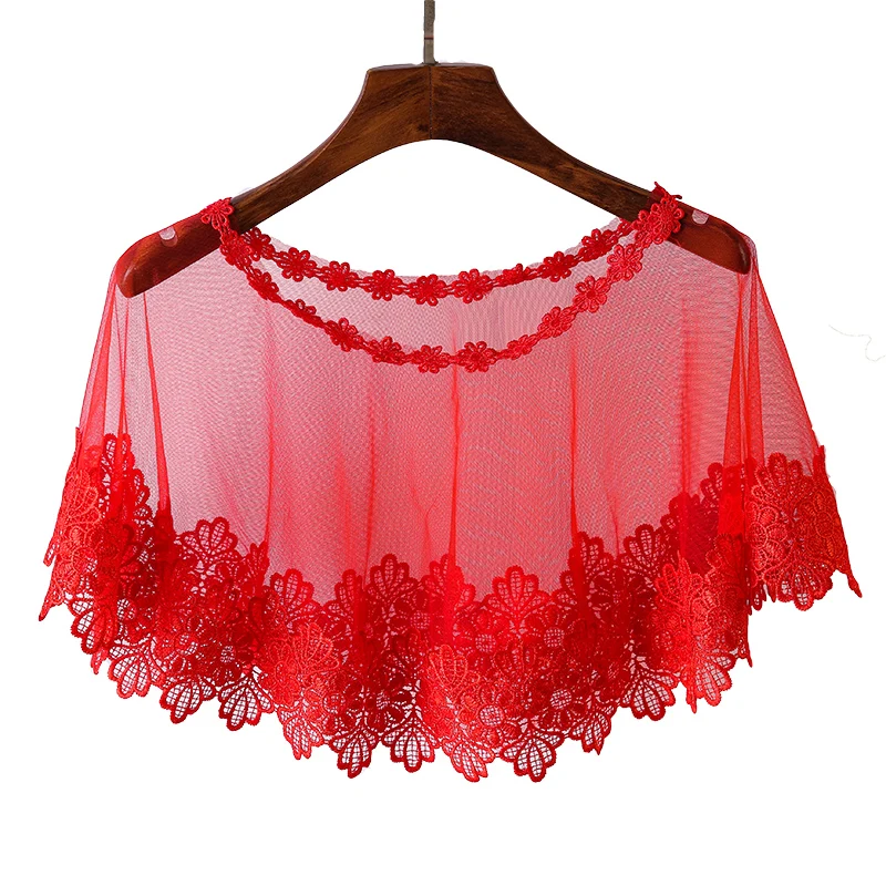 Spring Summer Lace Collar Sunscreen Cloak Neck Shawl Thin Short Coat Jacket Strapless Small Vest Wedding | Дом и сад