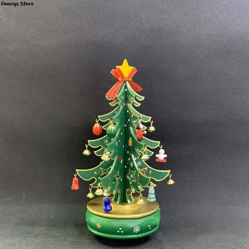 

Три Рождественские елки с подвеской, заводная Музыкальная шкатулка, музыкальный колокольчик, украшение на Рождество, милые подарки, друг