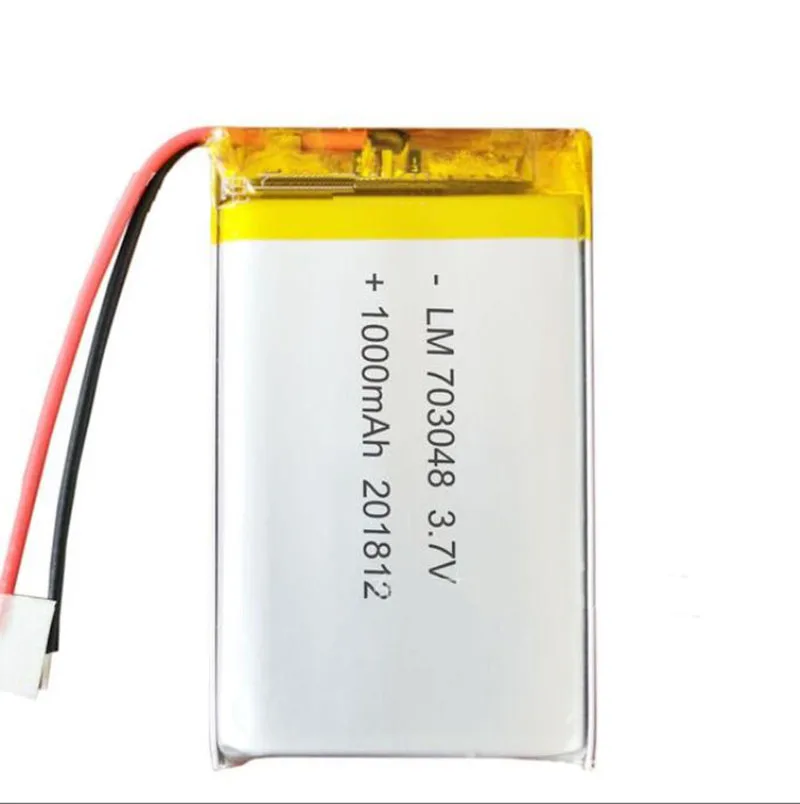 

20pcs 3.7V 1000mah 703048 Lithium Polymer ion Battery 2.0mm JST Connector