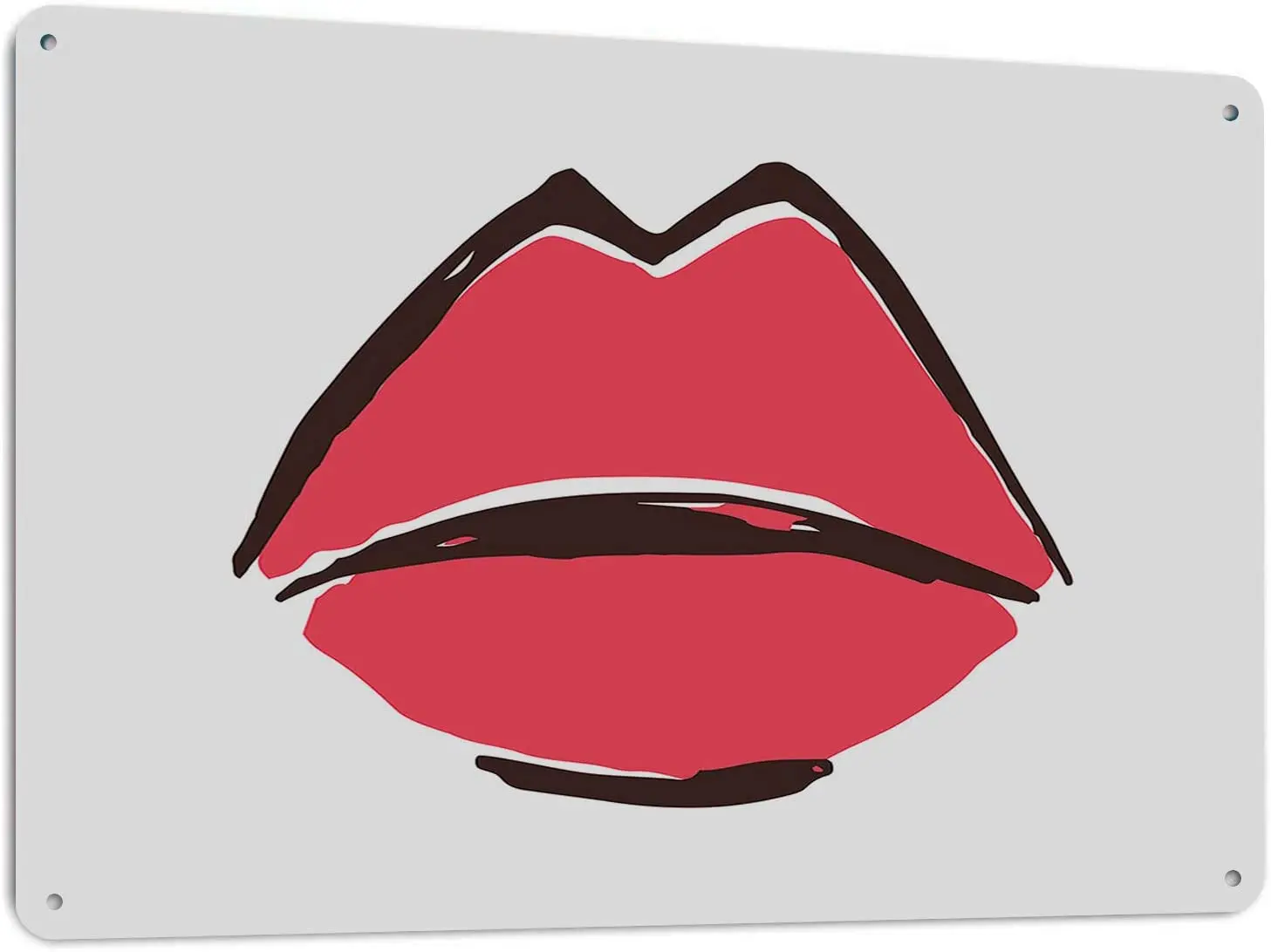

Lip Sign Tin Sexy Red Woman Lips Mouth Cosmetic Lipstick Kiss Metal Sign Tin Home Wall Decor for Kitchen Bar Pub Women Men