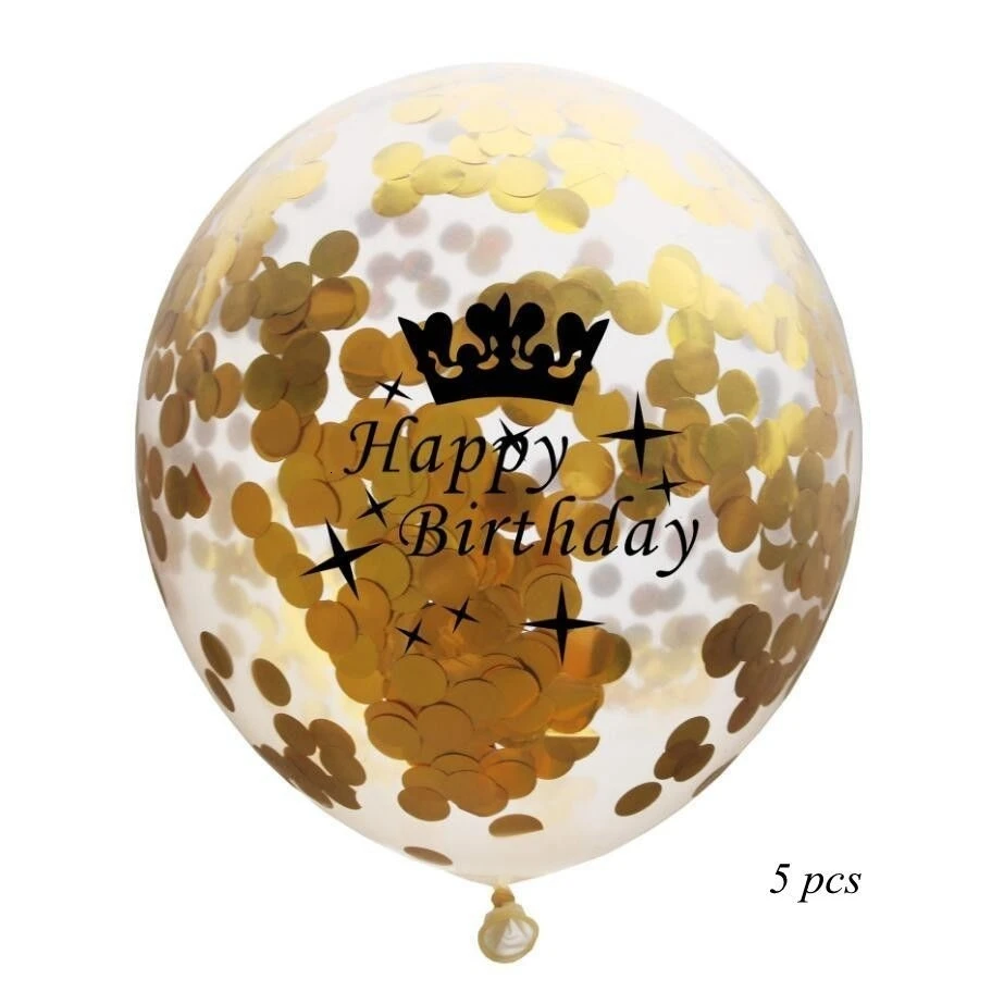 Gold HB 5 шт. 12 дюймов многоцветный воздушный шар "Конфетти" фольгированный шар Свадебная вечеринка украшение утолщение груша шары украшения на день рождения - Цвет: Gold HB