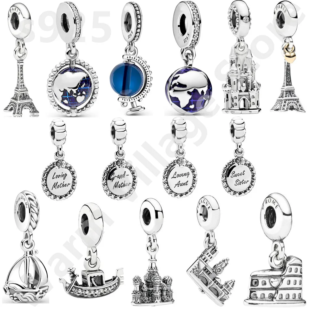 925 silver hot sale family residence castle tower series beads suitable for original charm silver ladies bracelet DIY jewelry