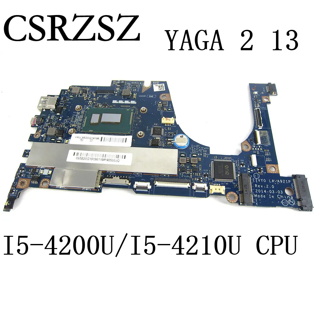 LA-A921P для Lenovo YOGA 2 13 материнская плата ноутбука I5-4200U CPU ZIVY0 I5-4210U 5B20G19196 | Компьютеры и