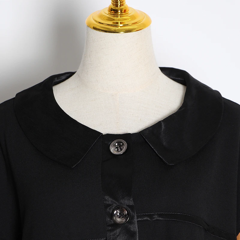 Жакет женский асимметричный с отложным воротником и длинным рукавом-фонариком |