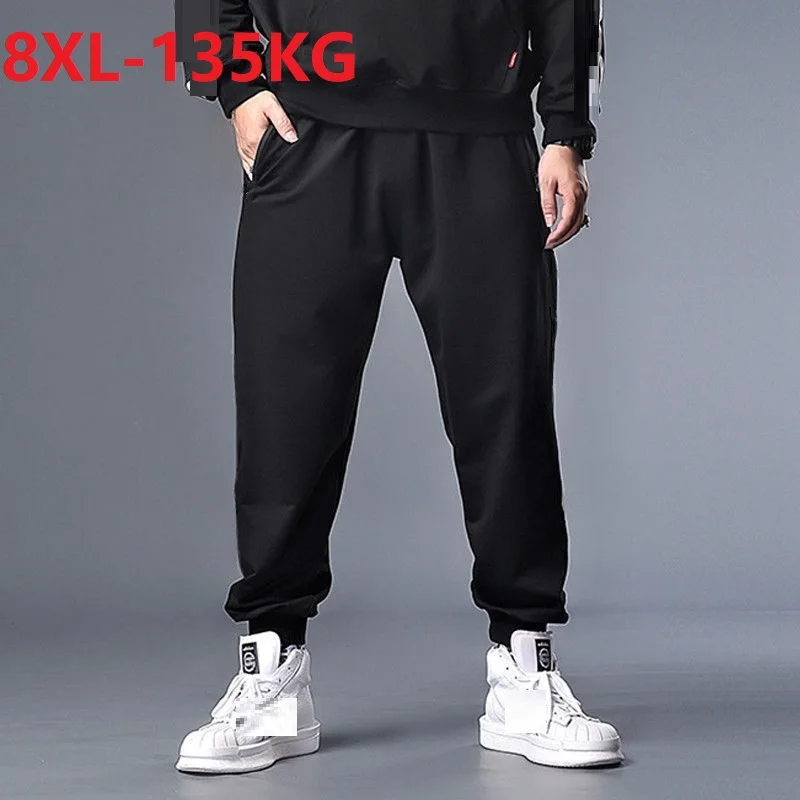 

summer spring men big sales sweatpants sports plus size 7XL 8XL pants elasticity Stretch high street pencil pants loose Trousers