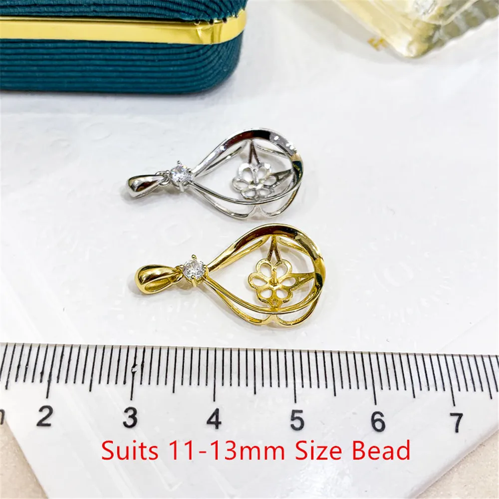 

Real S925 Sterling Silver Pendant Mountings Findings Jewelry Mounts Settings Accessories Parts for Pearl bead No Pearl No Chain